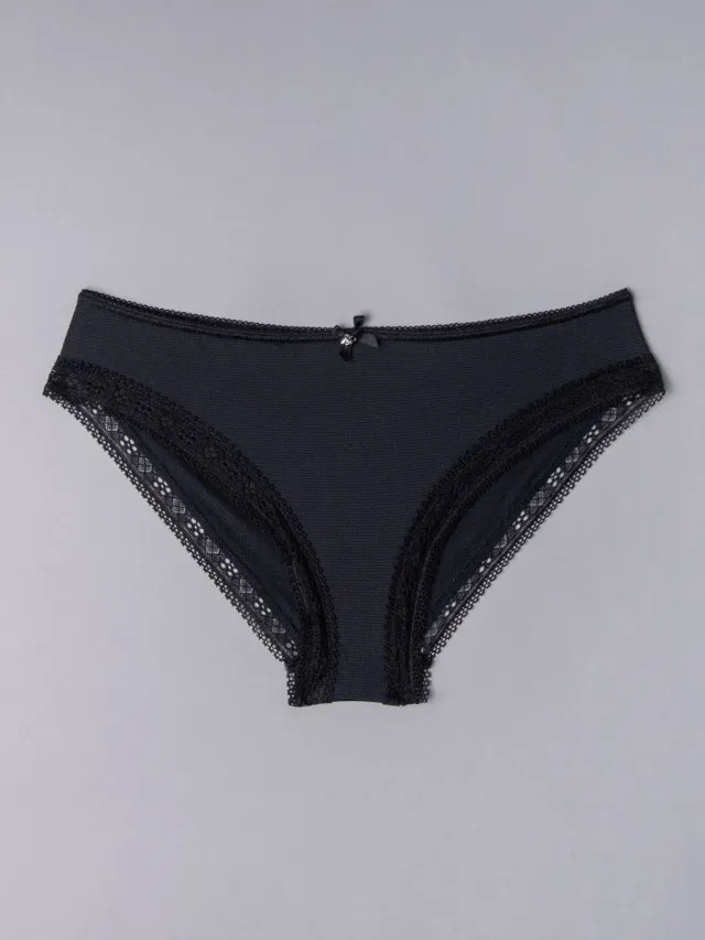 Si'èLei Darling 1875 Slip Jacquard Nero a Nido d'Ape