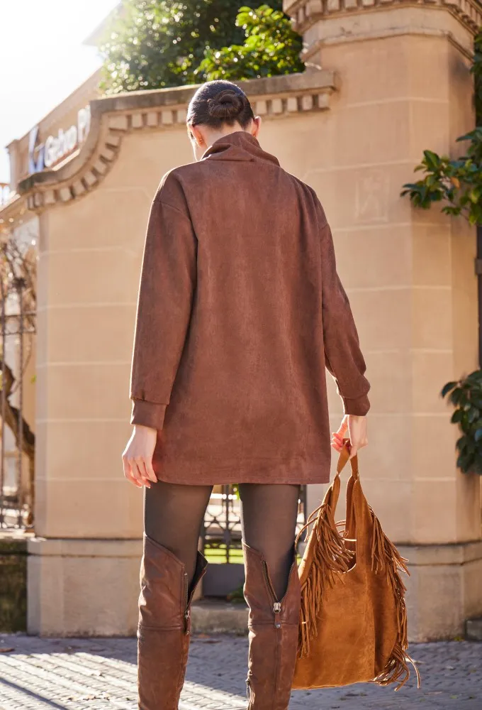 Janira Suede Twill Bluson maglia manica lunga calda