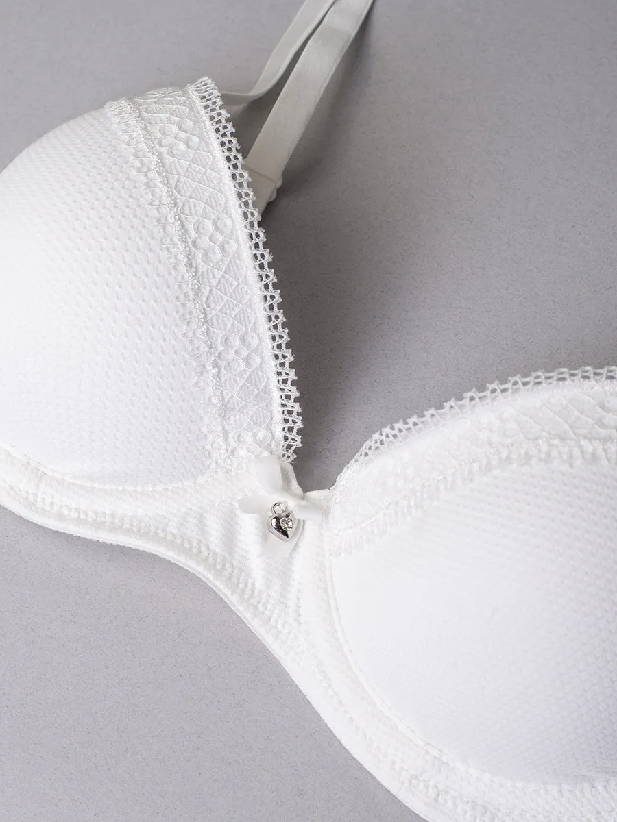 Si'èLei Darling 1882 reggiseno bianco latte jacquard imbottito