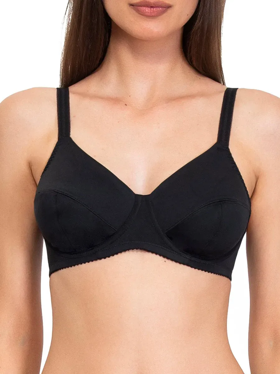 SièLei Donna 962 reggiseno francese nero cotone con ferretto