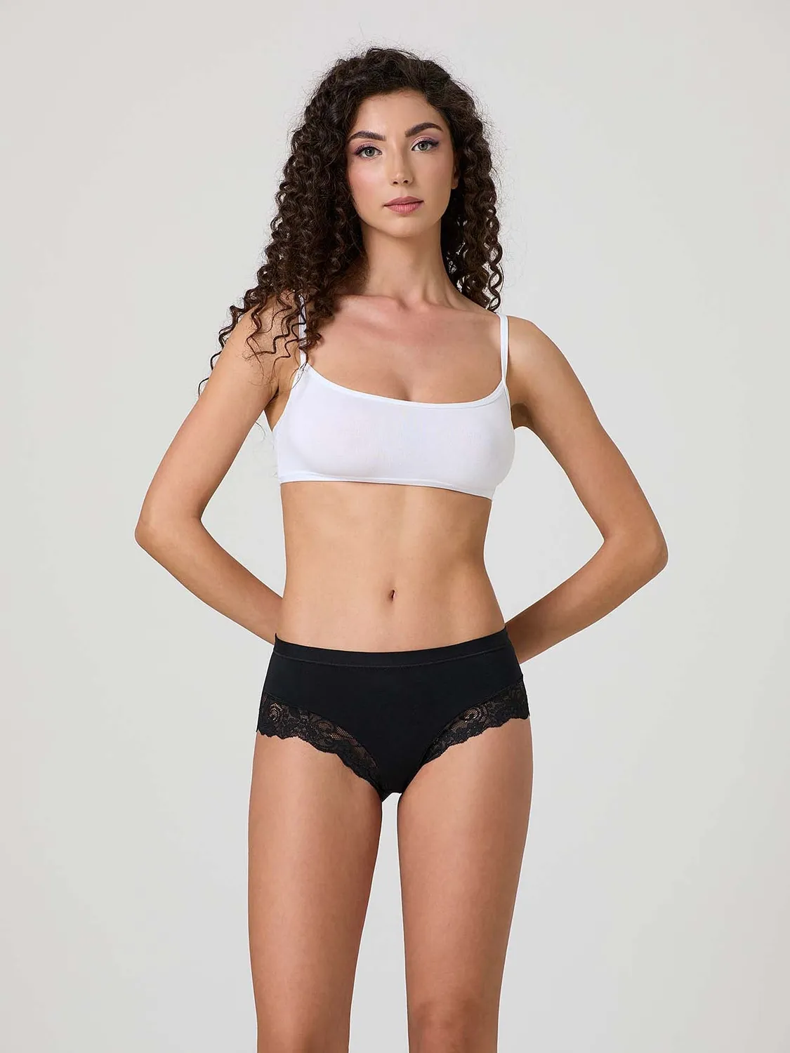 Jadea 522 shorts modal cotone pizzo nero