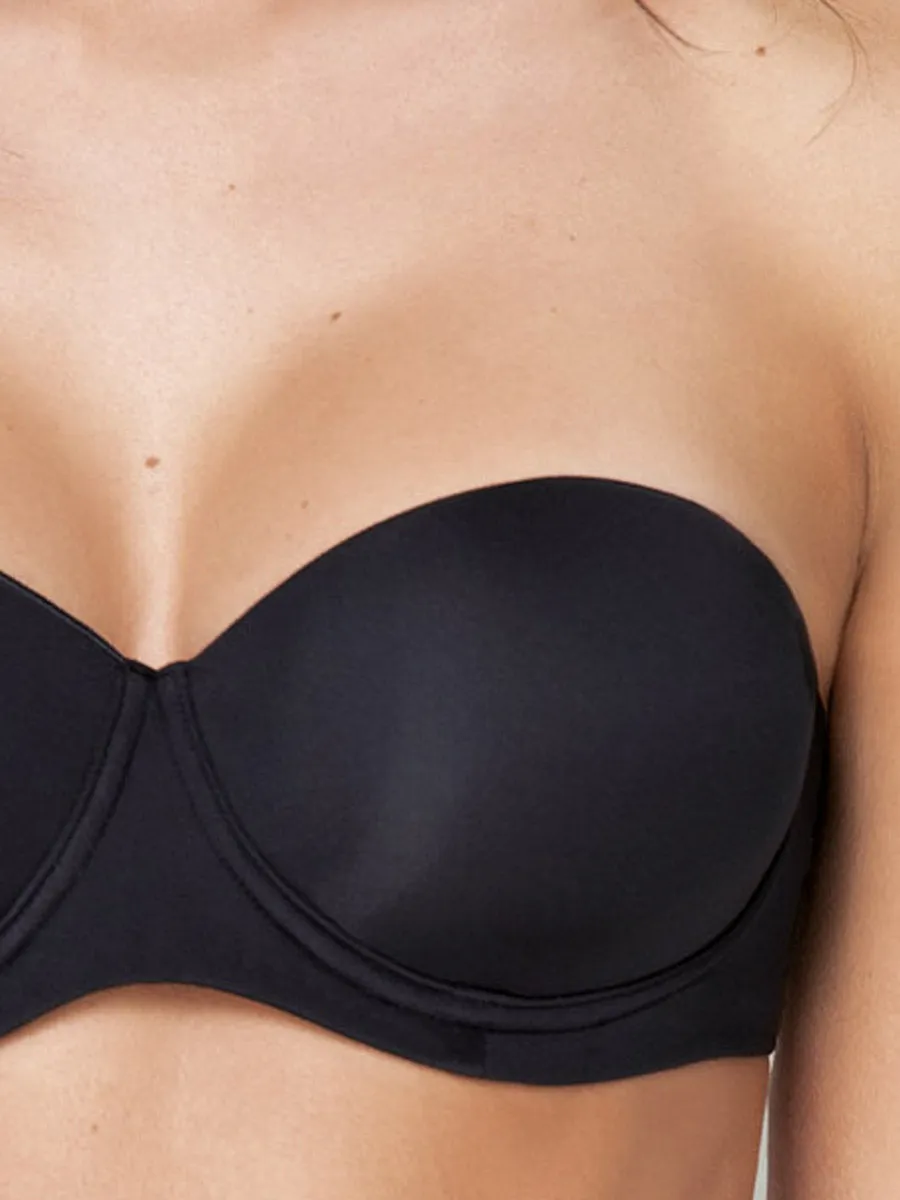 Si'èLei Plus 2550 reggiseno fascia nero coppe imbottite