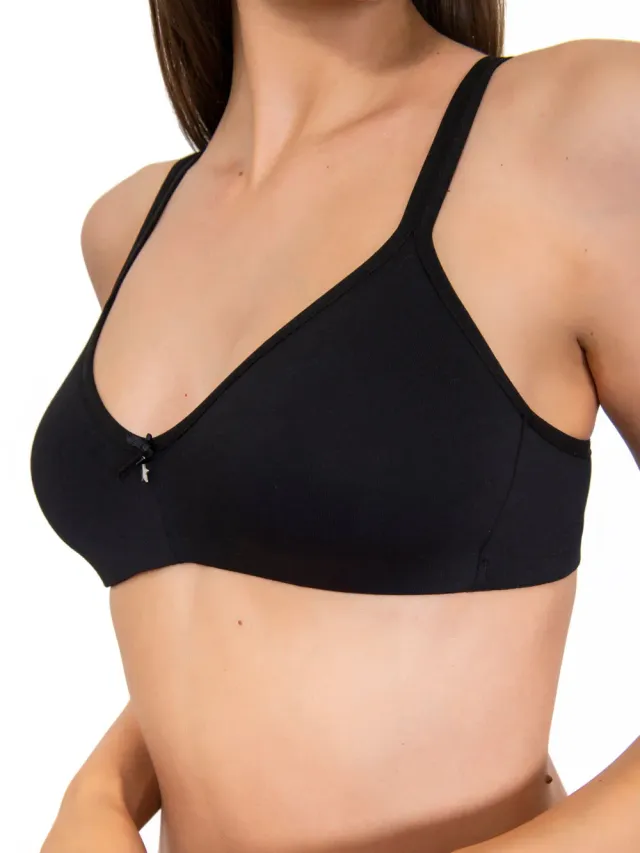 Si'èLei Natural Cotton 1450 reggiseno nero cotone bio