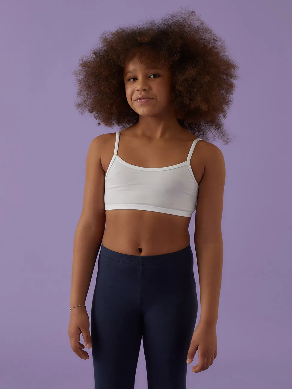 Jadea 175 bralette bambina nera cotone modal