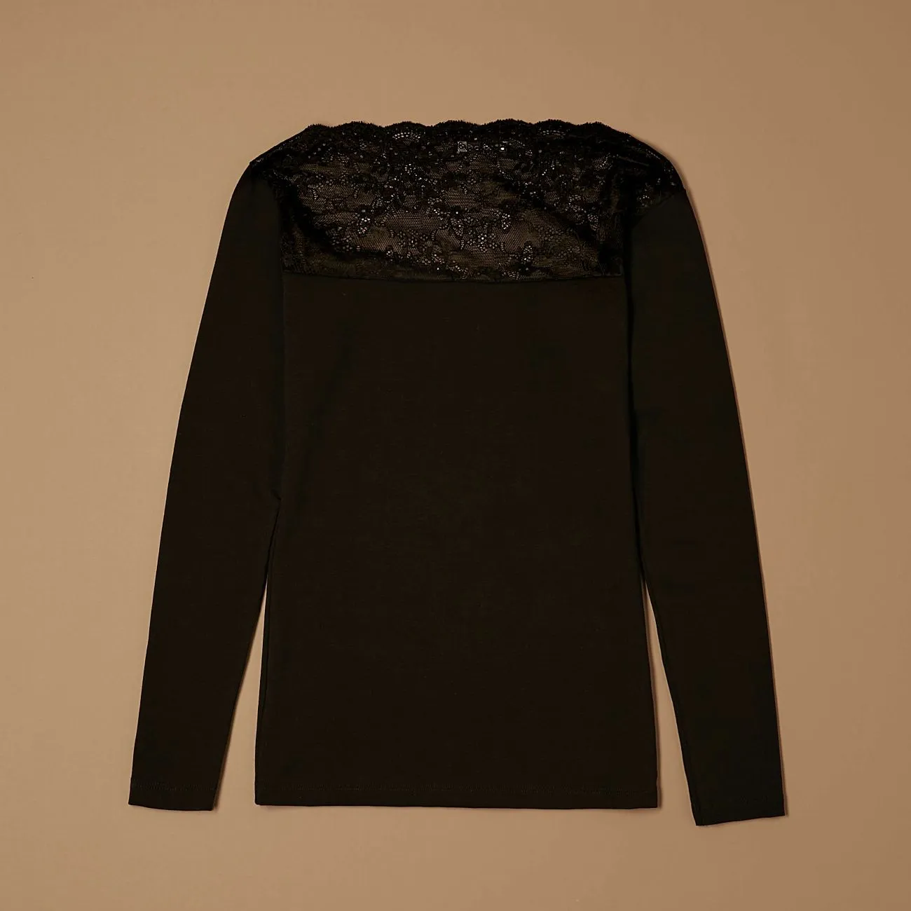 Jadea Basic 4464 maglia cotone manica lunga nera