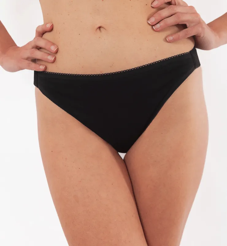 Casagin apribile slip mestruale Nero cotone bio assorbente