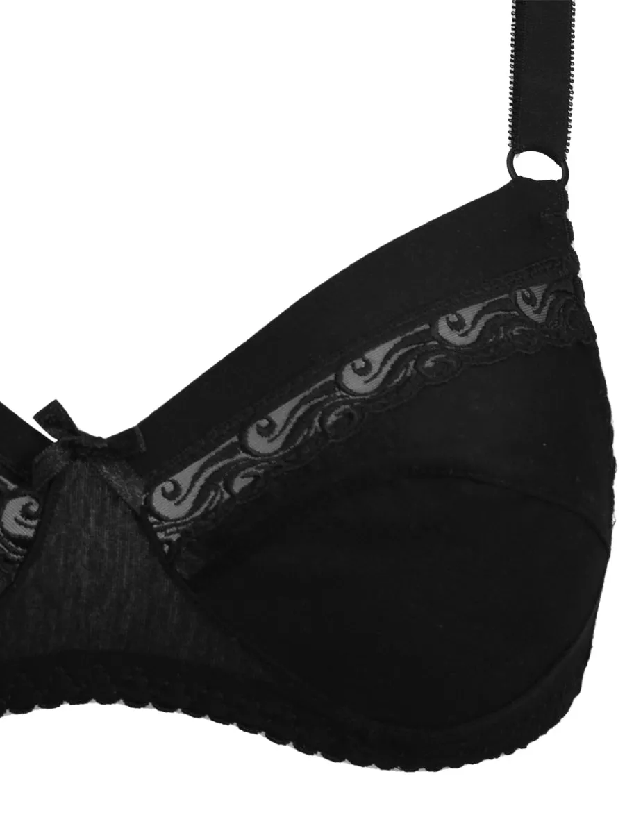 Si'èLei Falck 90 reggiseno nero in cotone