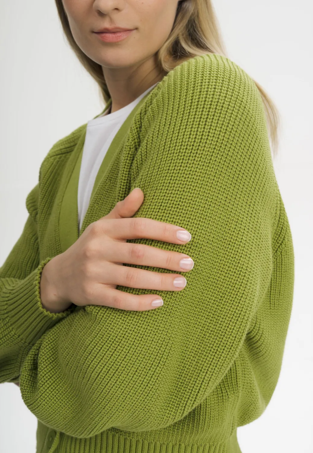 Casagin cardigan crema in cotone organico scollo V