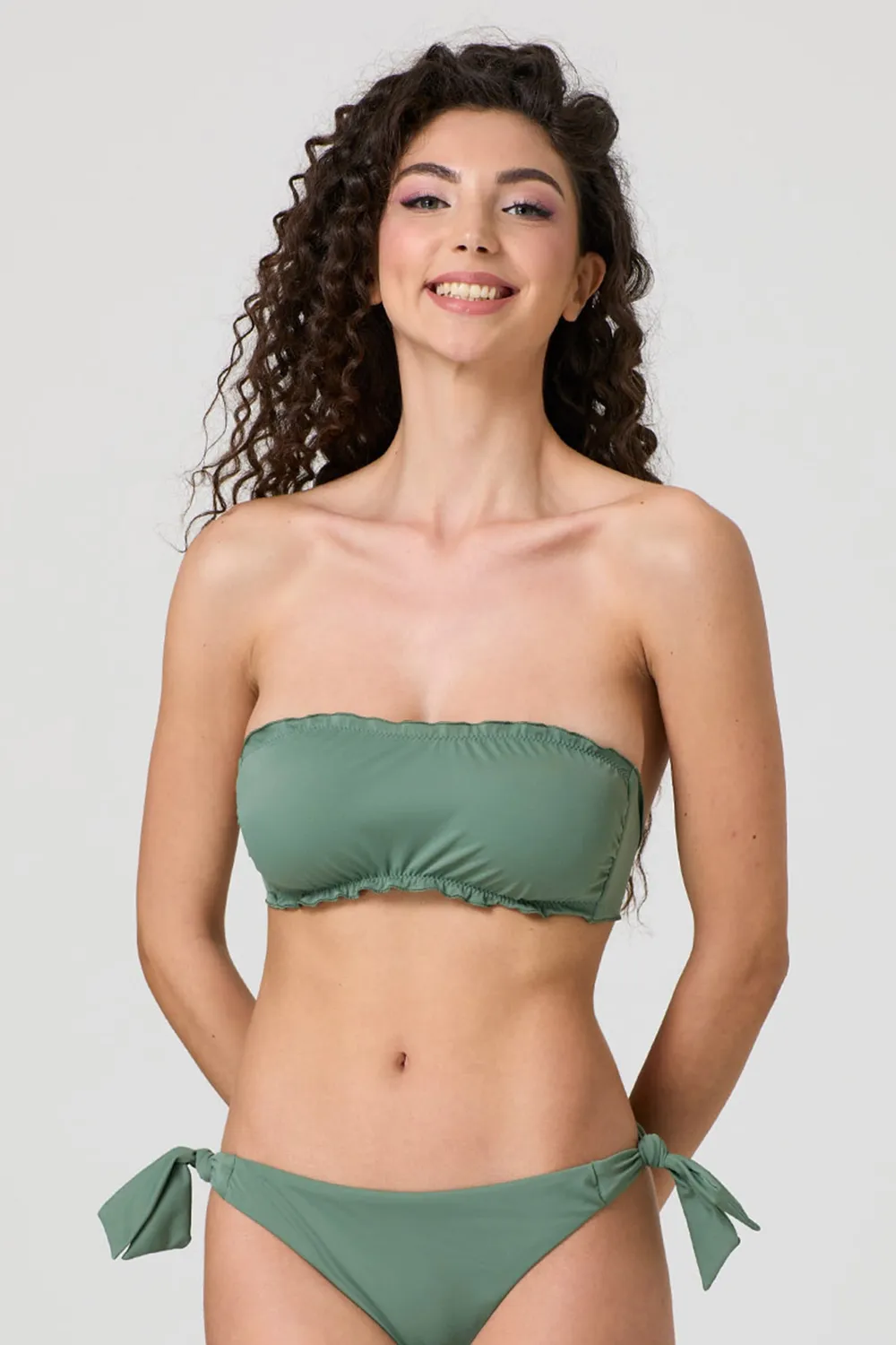 Jadea JB002 fascia bikini balze tinta unita