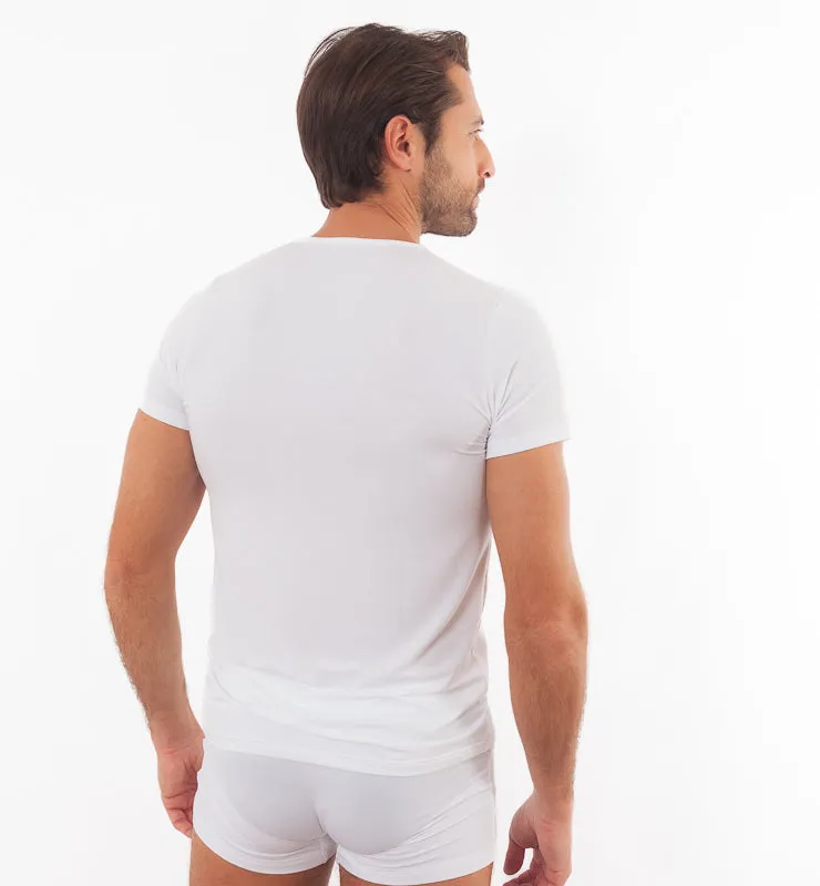 Casagin Essential T-shirt uomo Tencel maniche corte Bianco