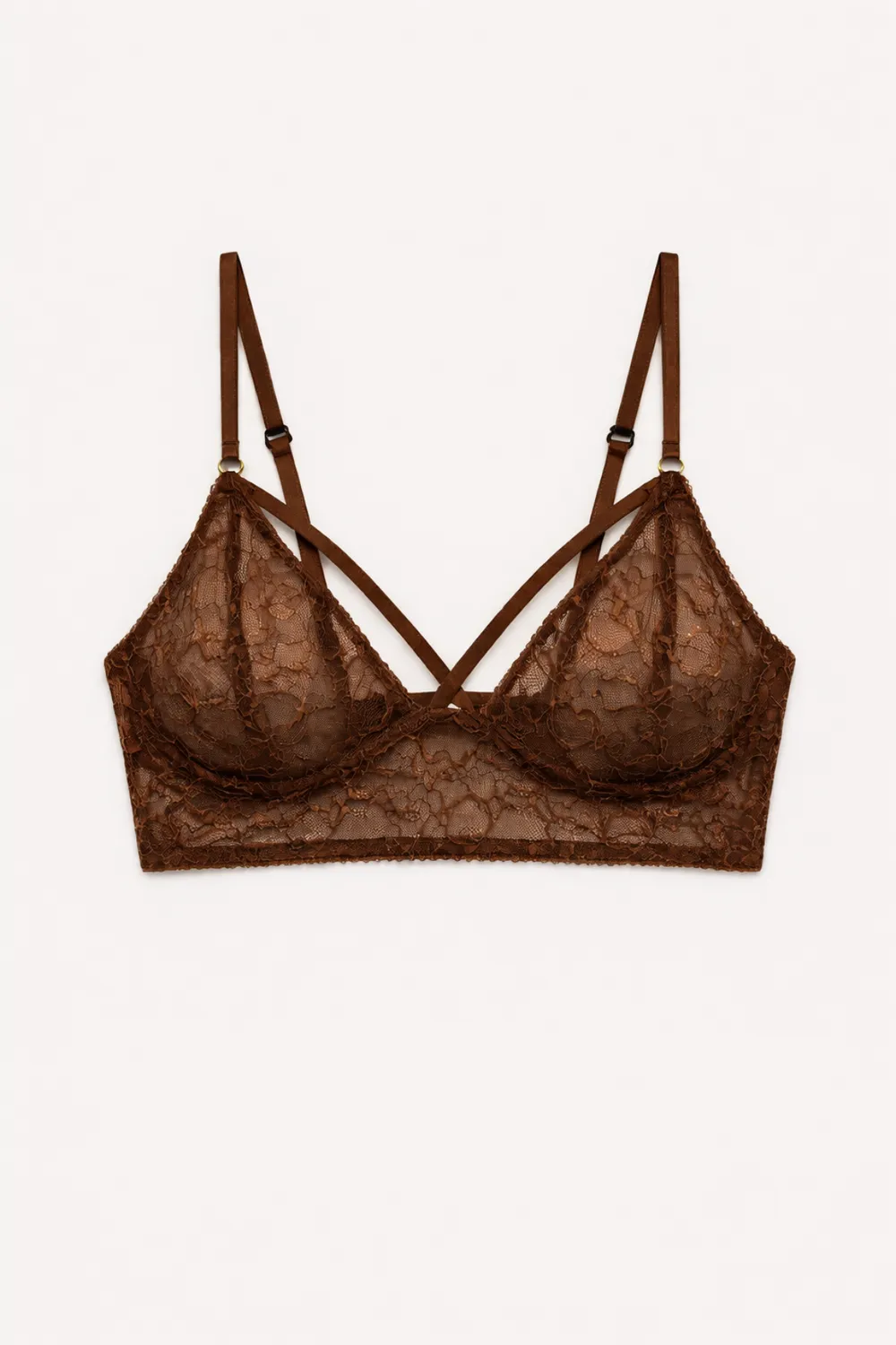 Rossoporpora Triangolo bralette pizzo verde salvia senza ferretto