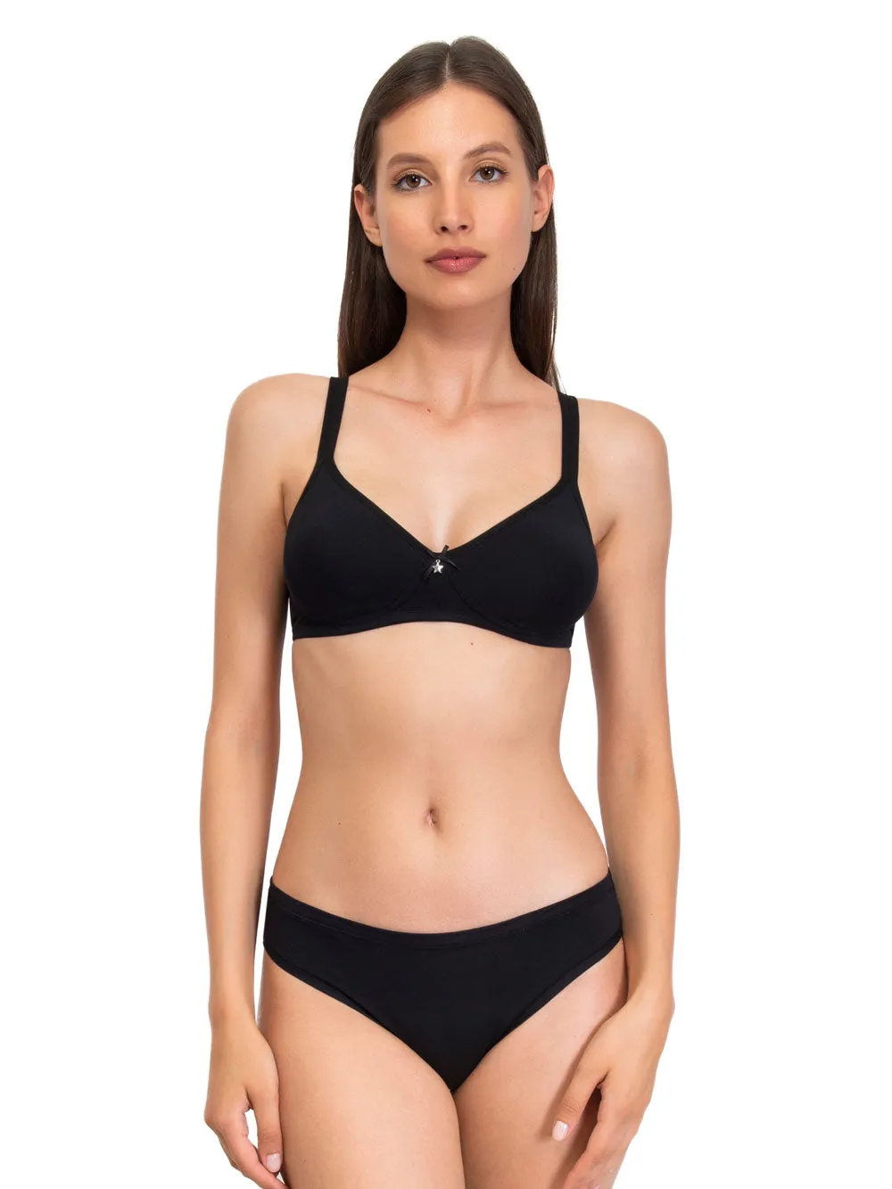 Si'èLei Natural Cotton 1452 reggiseno nero cotone bio