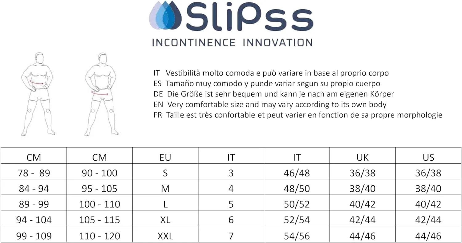 SliPss Uomo boxer assorbente XL nero 200 ml