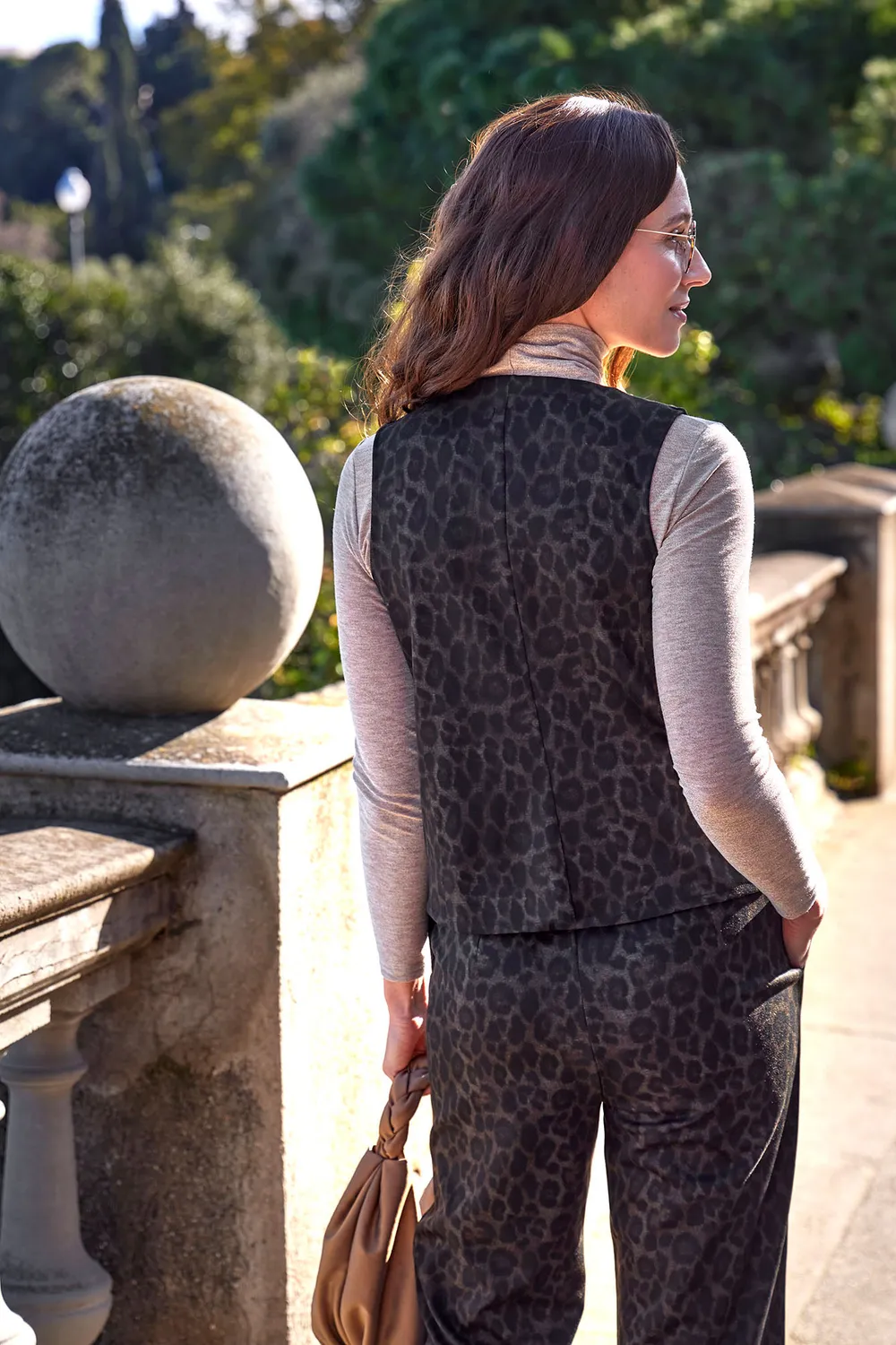 Janira Vest Brown Panther Canotta Marrone Maculata
