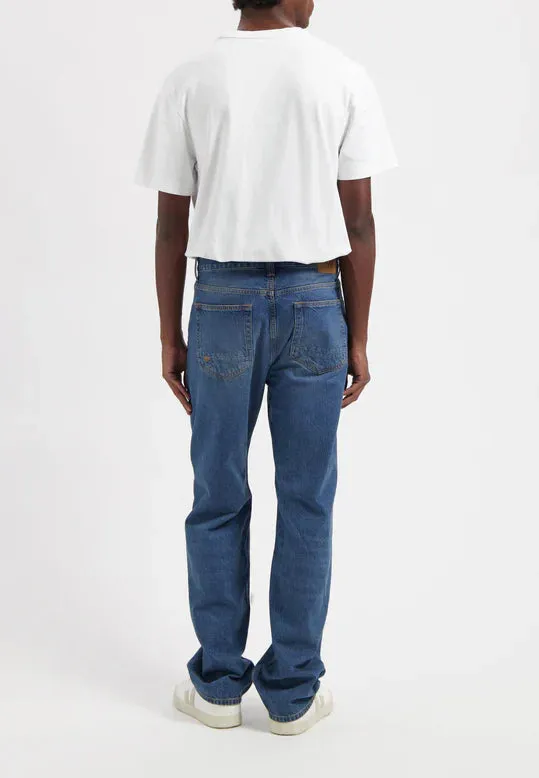 Casagin Jeans Uomo Loose Cotone Biologico Blu Vita Media Bottoni