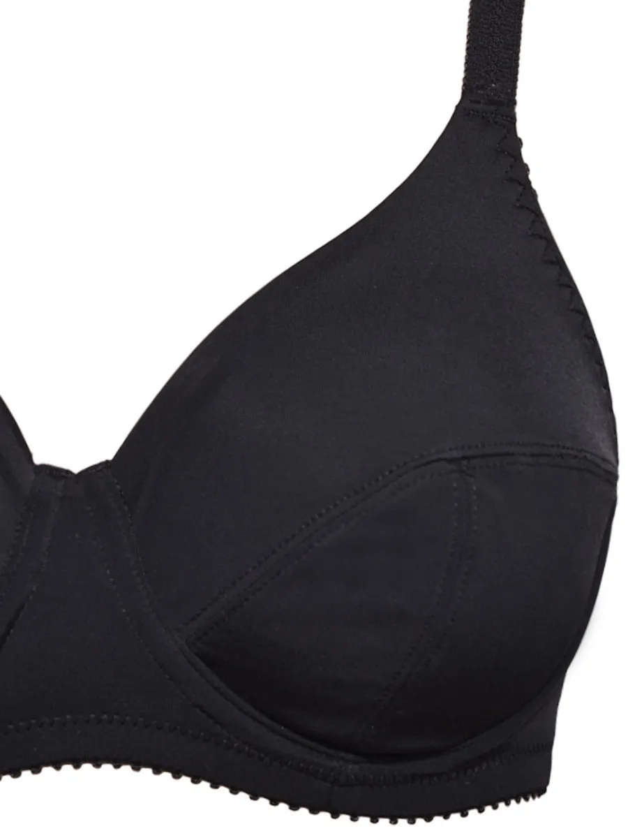 SièLei Donna 962 reggiseno francese nero cotone con ferretto