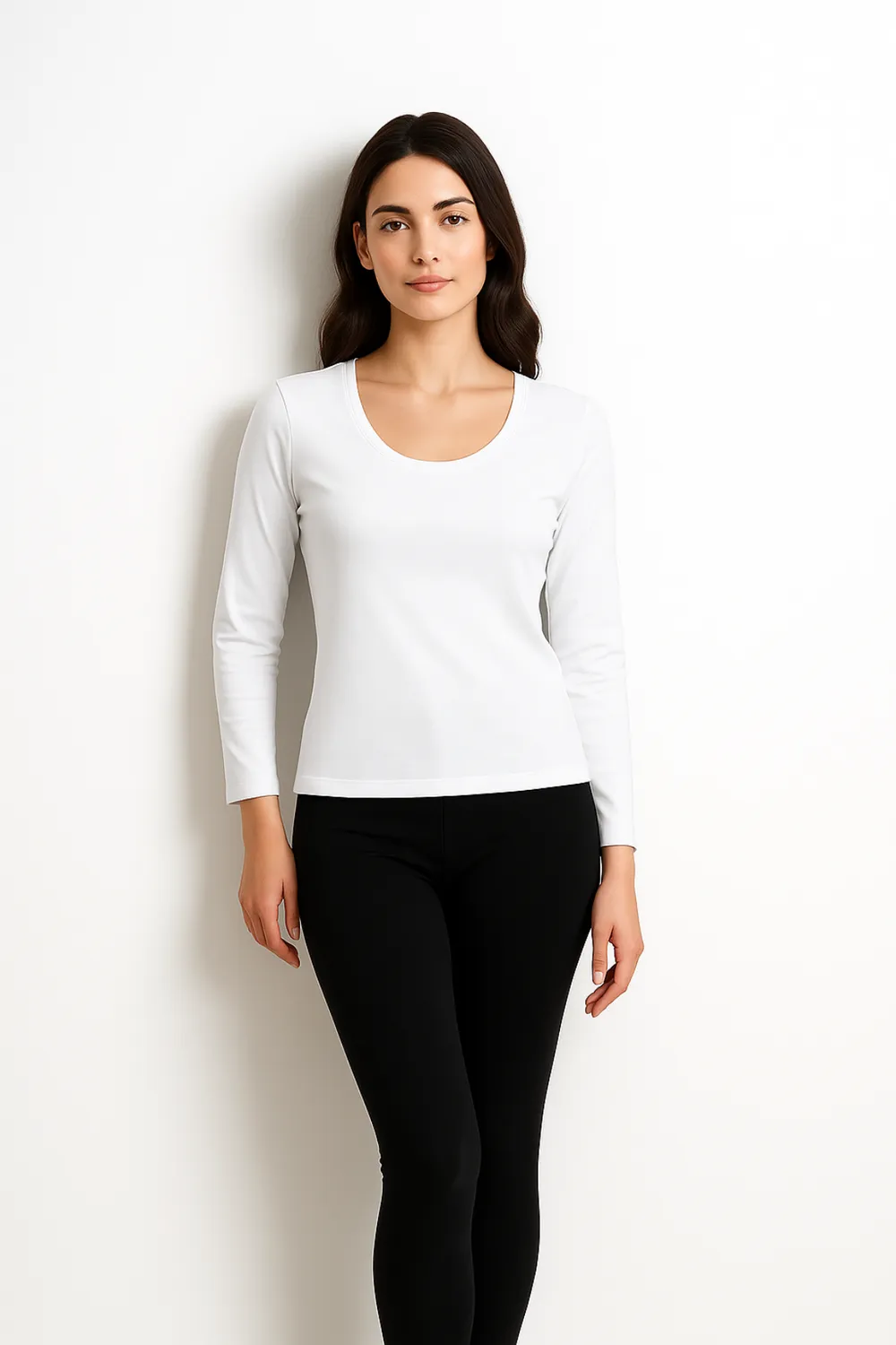 Rossoporpora Scollo Lollo maglia donna manica lunga nero cotone