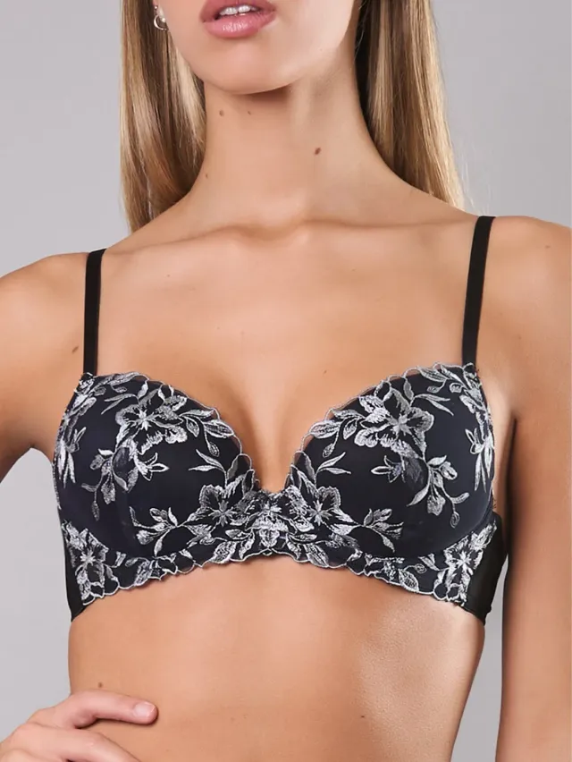 Si'èLei 8012 Reggiseno Imbottito Ricamo Nero