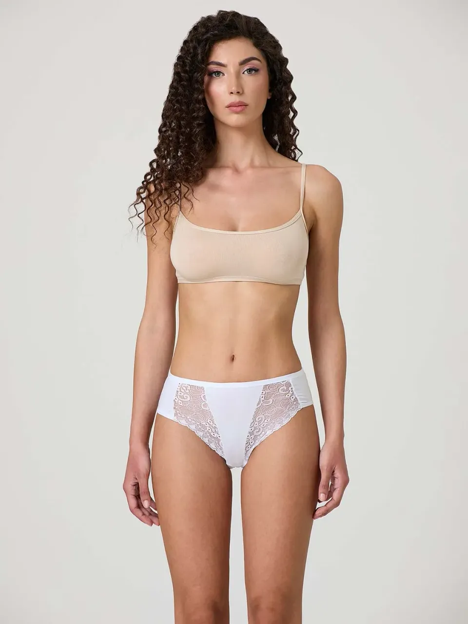 Jadea Basic 064 midi cotone elasticizzato pizzo davanti