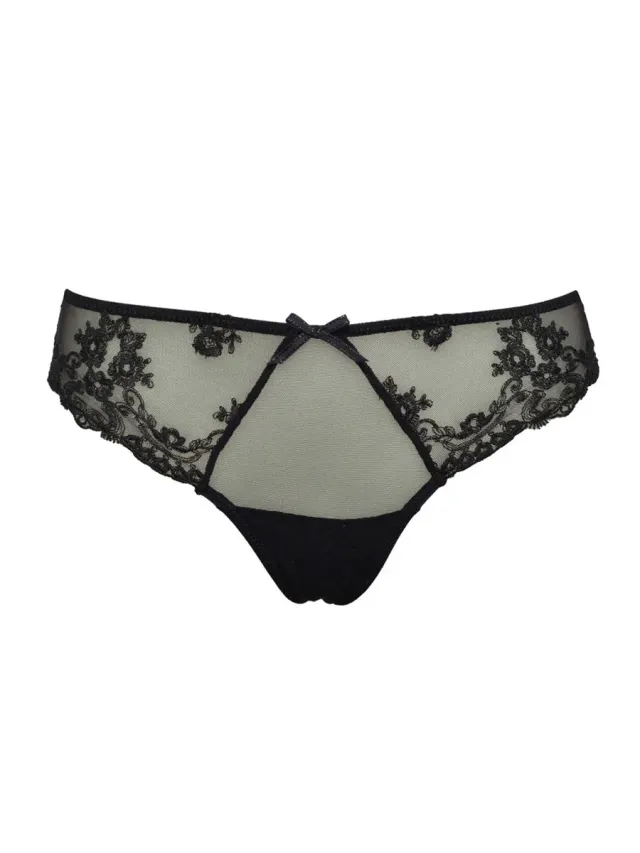Si'èLei Glam 1943 Perizoma Tulle Ricamato Nero Invisibile