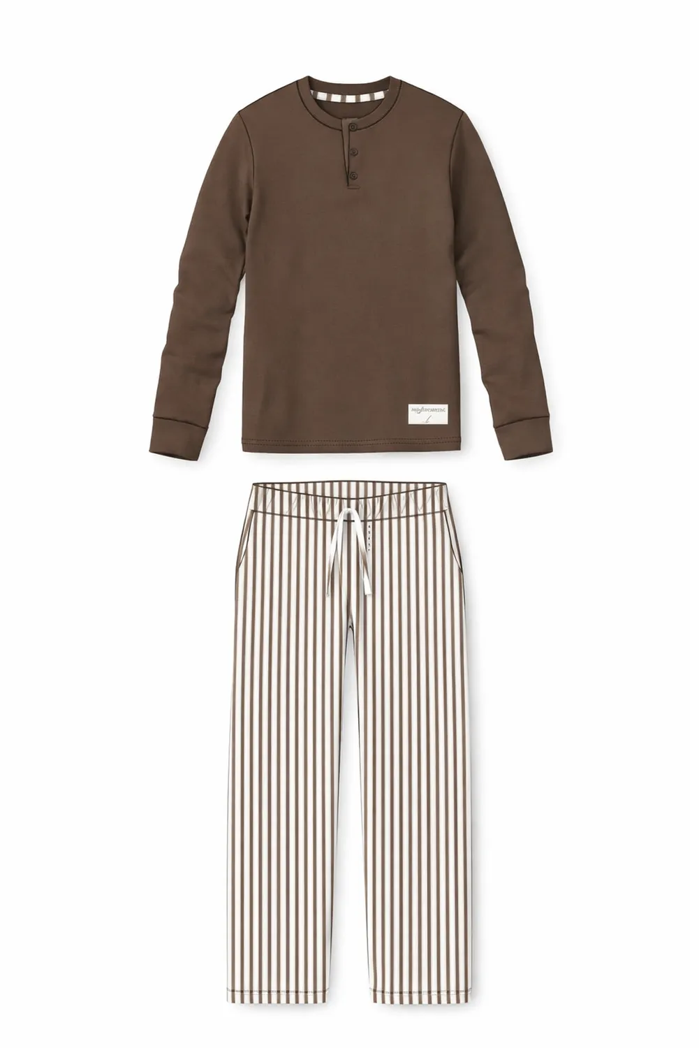 Rossoporpora Serafino Rigato pigiama uomo beige cotone