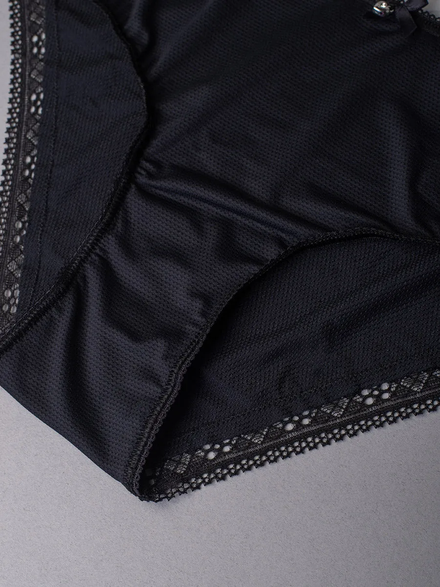 Si'èLei Darling 1879 Slip Alto Jacquard Nero Nido d'Ape