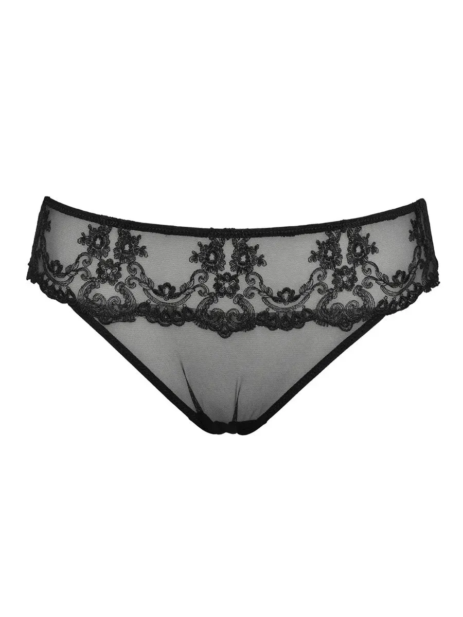 Si'èLei Glam 1945 slip nero tulle stretch ricamato
