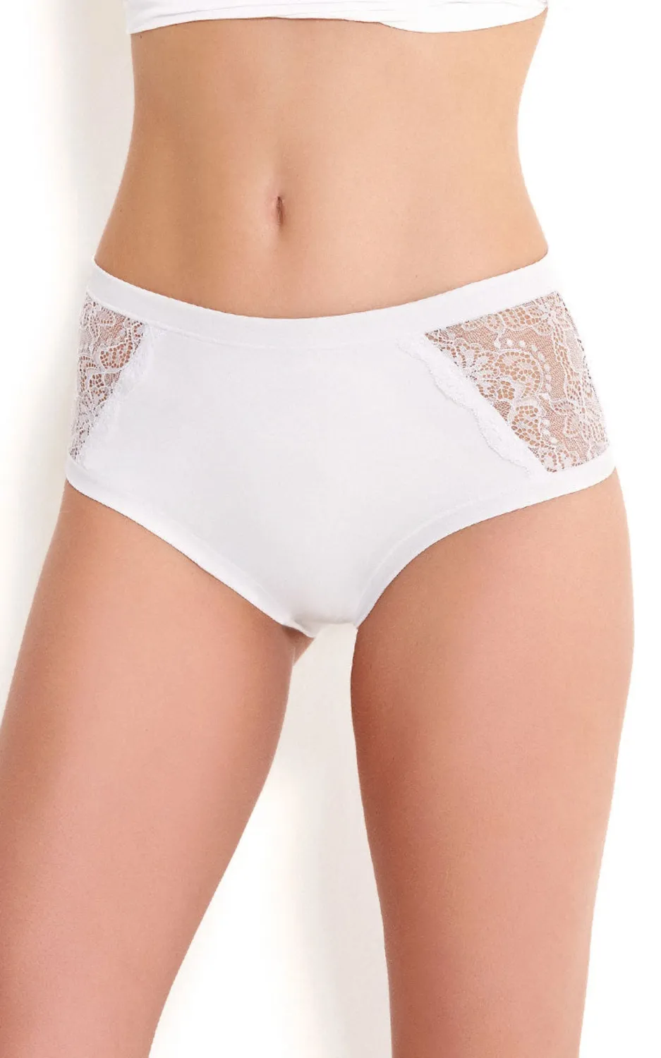 Rossoporpora Slip Vita Alta donna modal e pizzo nero