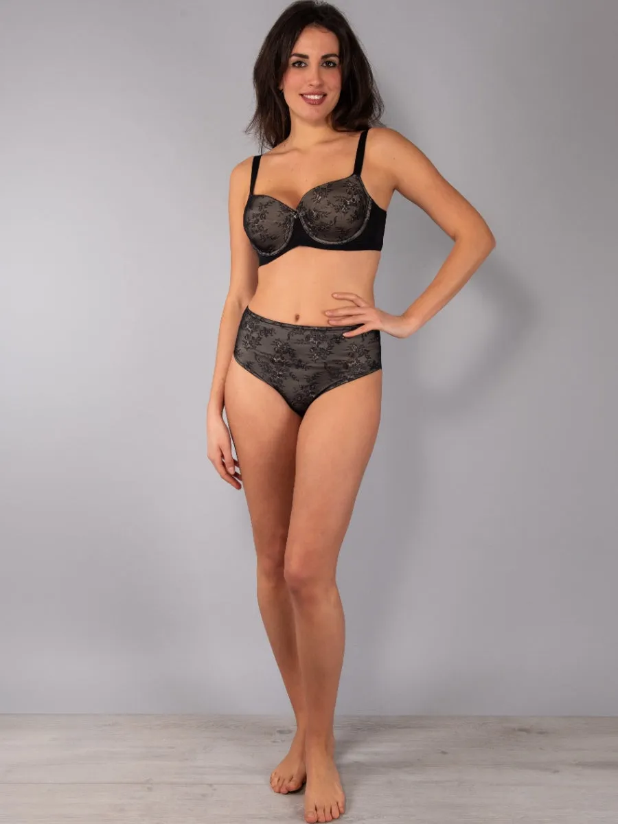 SièLei Dream DR35 slip alto nero modellante in tulle