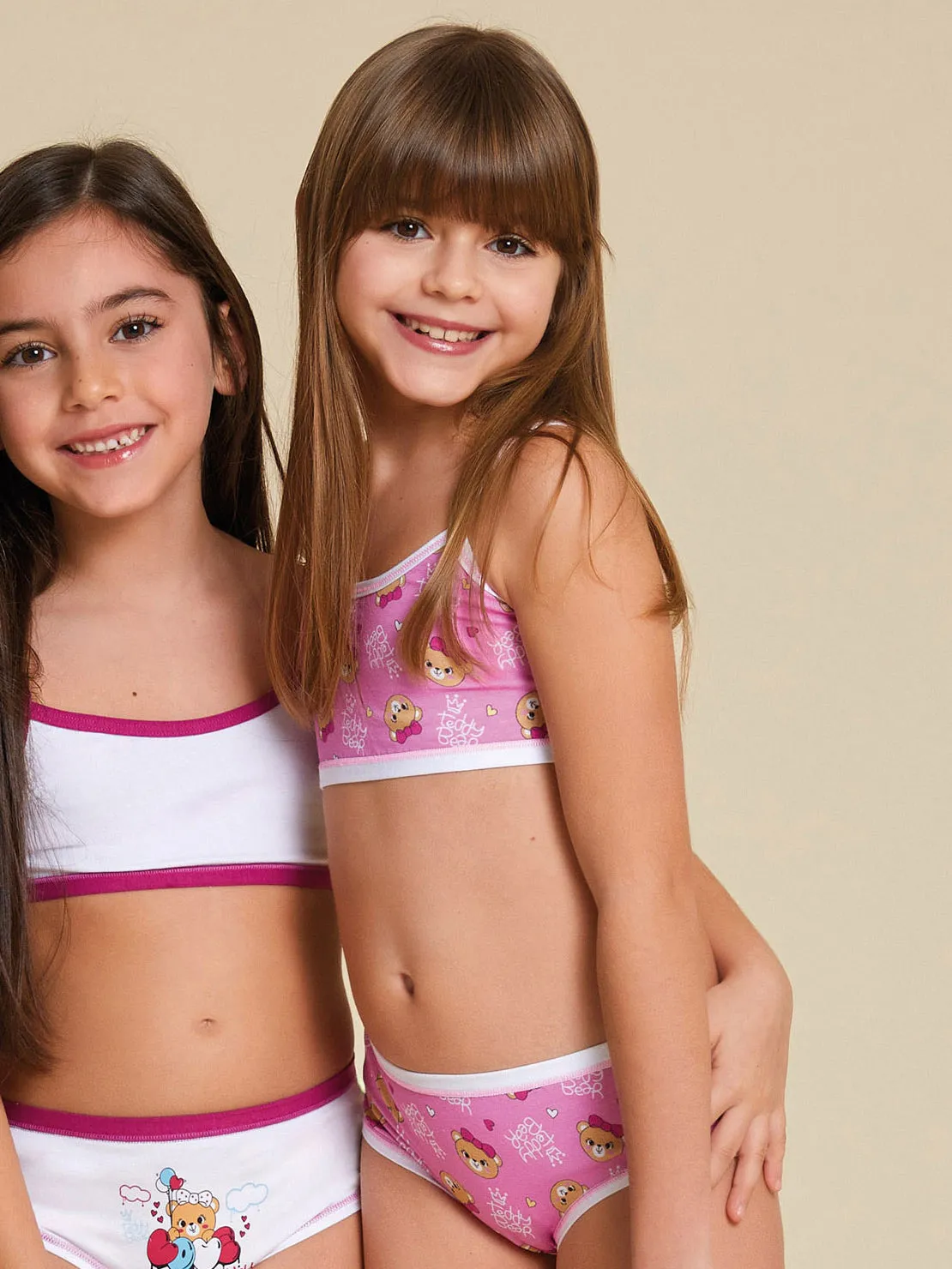 Jadea 853 coordinato bambina bralette slip orsetto