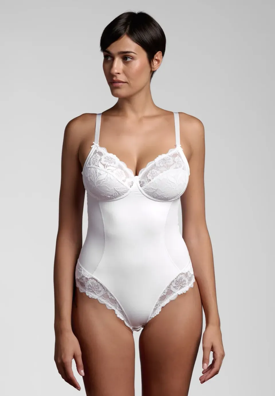 Lepel Belseno Pizzo 254 body bianco microfibra e pizzo