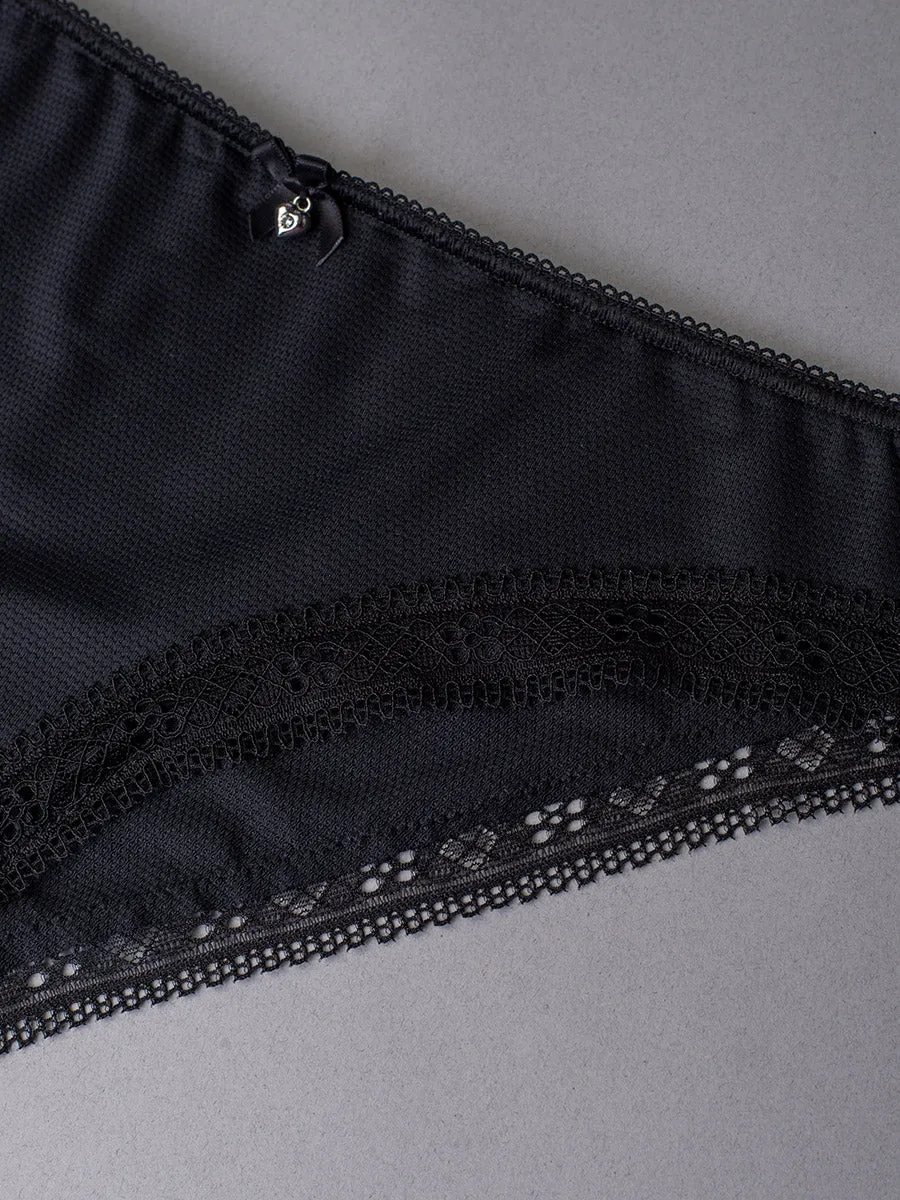 Si'èLei Darling 1875 Slip Jacquard Nero a Nido d'Ape