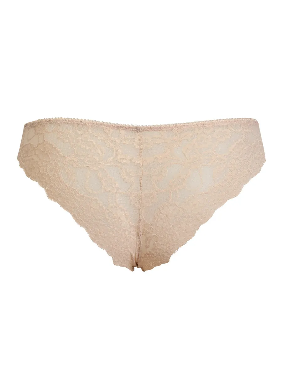 Si'èLei 2675 slip cipria pizzo floreale con cotone
