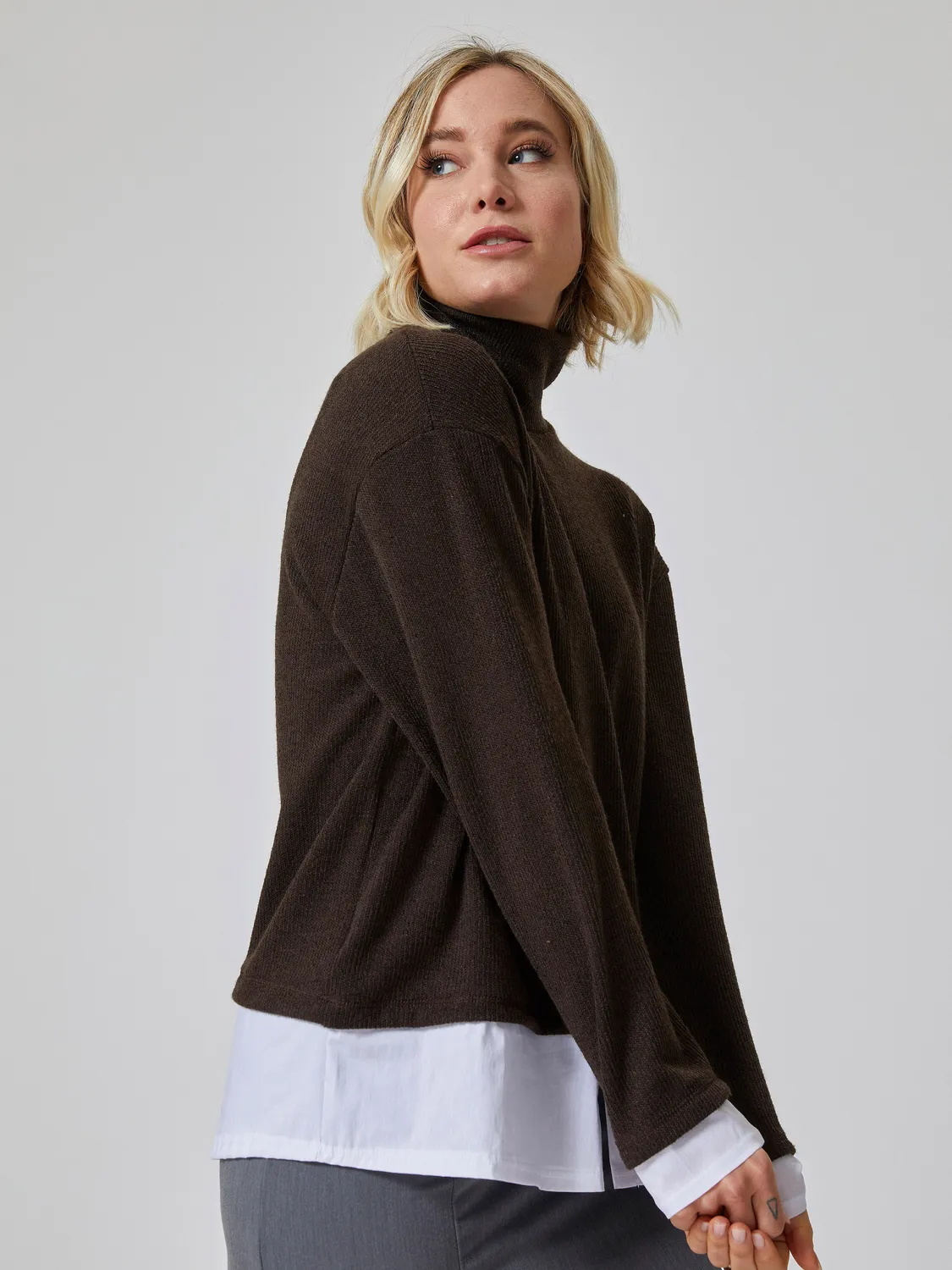 Jadea 4004 Lupetto Donna Blu Inserto Camicia
