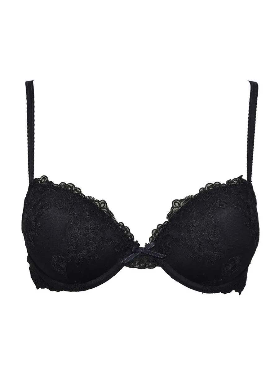 SièLei Glam 1946 Reggiseno Push-Up Nero in Tulle Ricamato